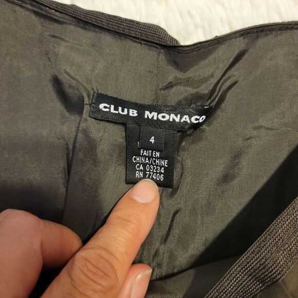 Club monaco cotton pleated skirt Sz 4 Brown - Picture 3 of 8